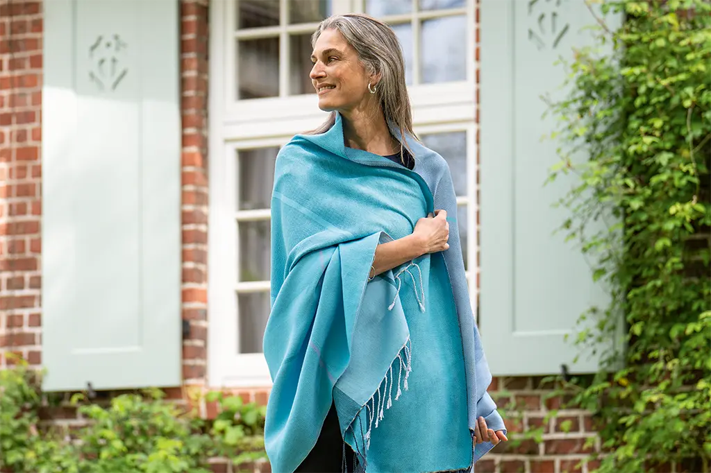 Fur Sie - Nsija Stola Tuerkis Blau Grau